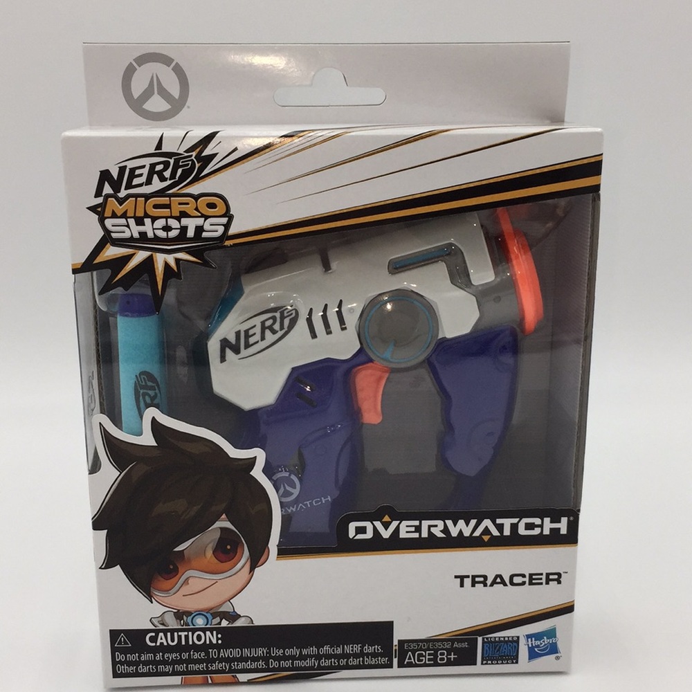Nerf Micro Shots Blaster with Darts Overwatch Tracer Hasbro New in Package